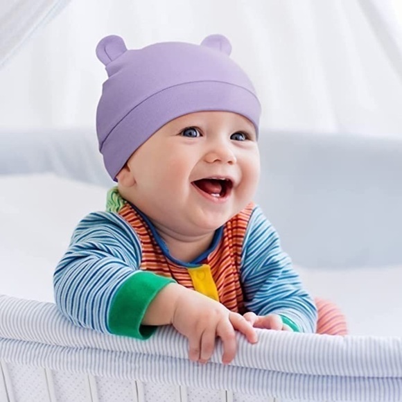 NWT GEYOGA - 6-Piece Newborn Baby Hat with Bear Ears for 0-3mos. - Picture 5 of 8